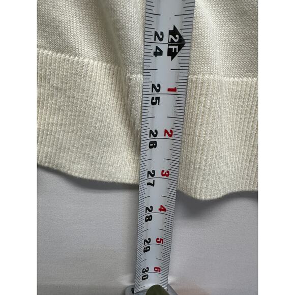 NWT Banana Republic Forever Sweater Cardigan Cream White Women’s Large - Picture 6 of 11